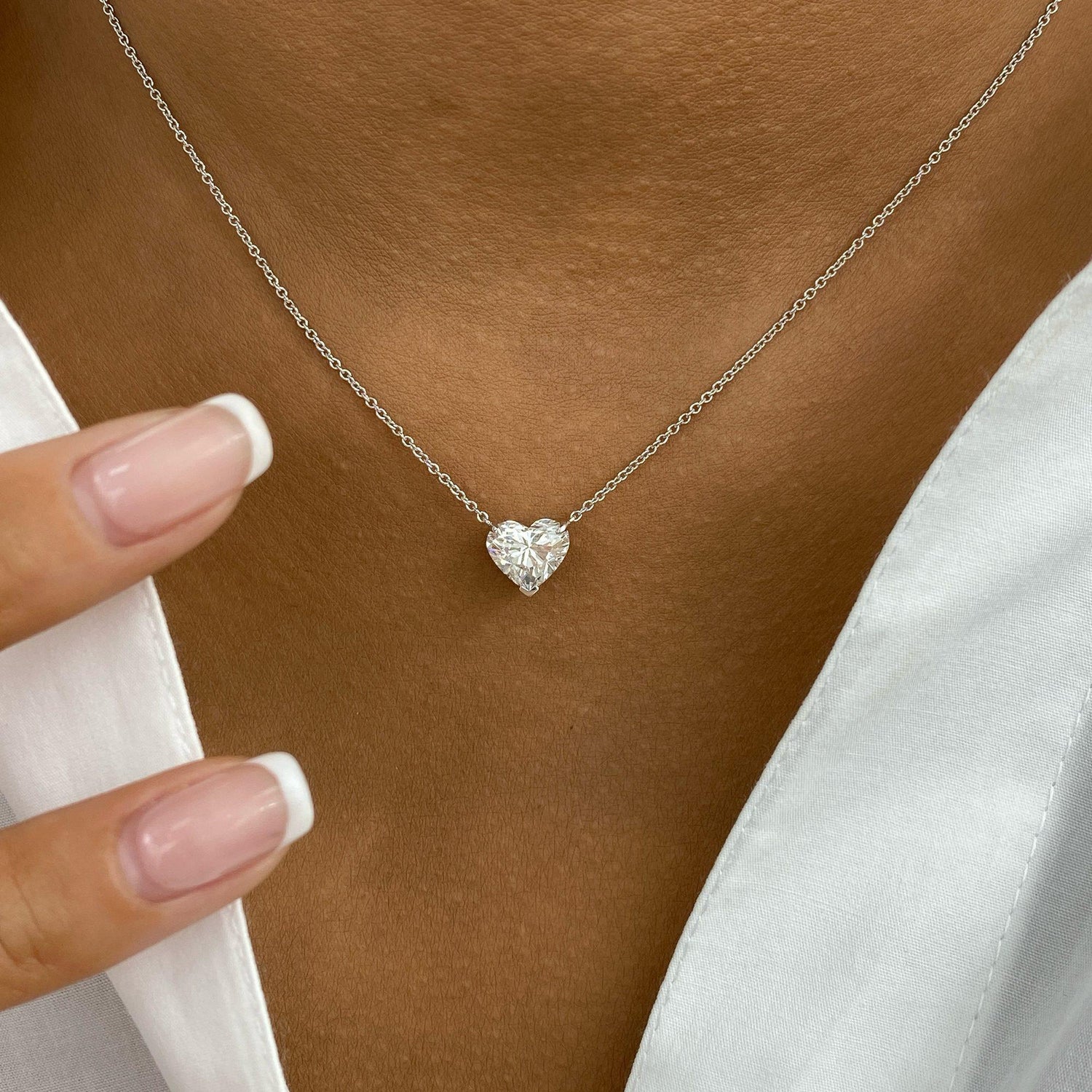 Summer 2.0 Heart Lab-Grown Diamond Solitaire, Chain Pendant