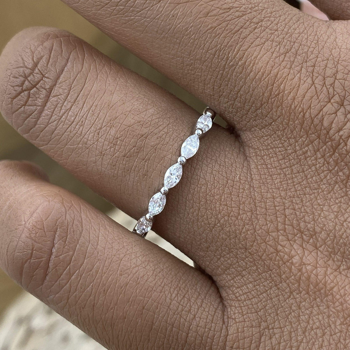 Julie 0.4 Lab-Grown Diamond Half-Eternity, Side Stone Ring