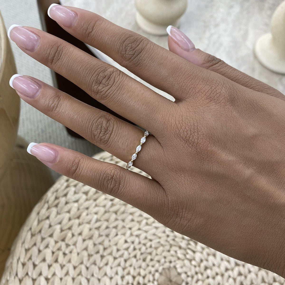 Julie 0.4 Lab-Grown Diamond Half-Eternity, Side Stone Ring