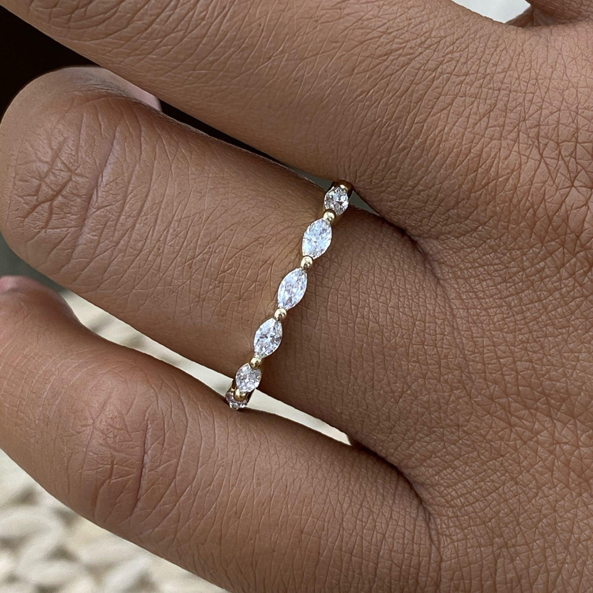 Julie 0.4 Lab-Grown Diamond Half-Eternity, Side Stone Ring