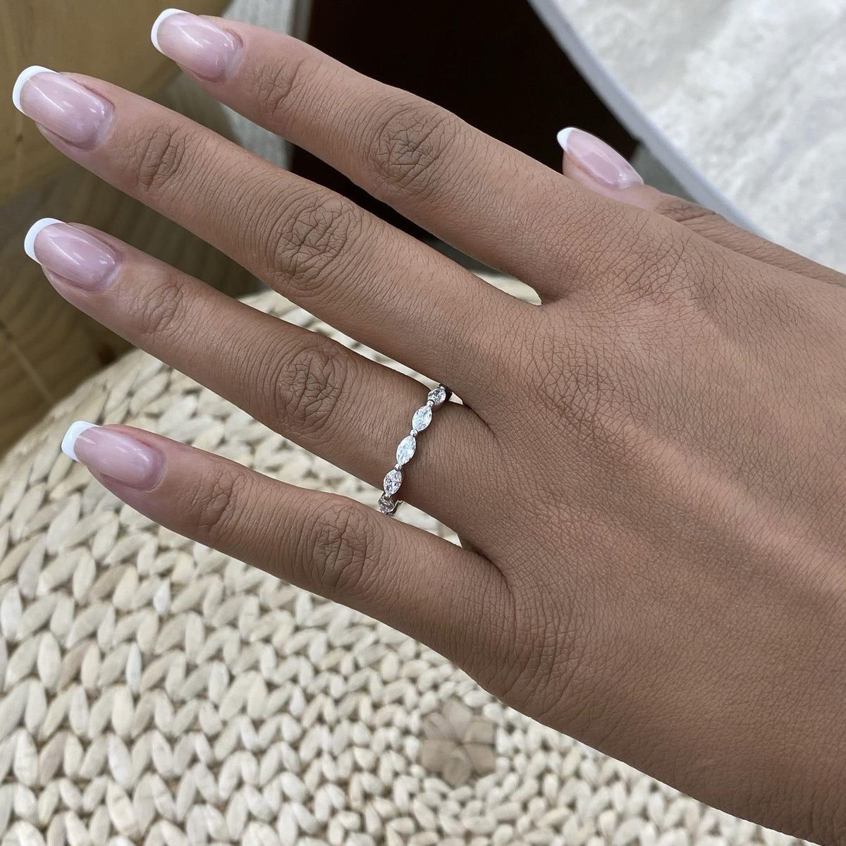 Julie 0.7 Lab-Grown Diamond Half-Eternity, Side Stone Ring