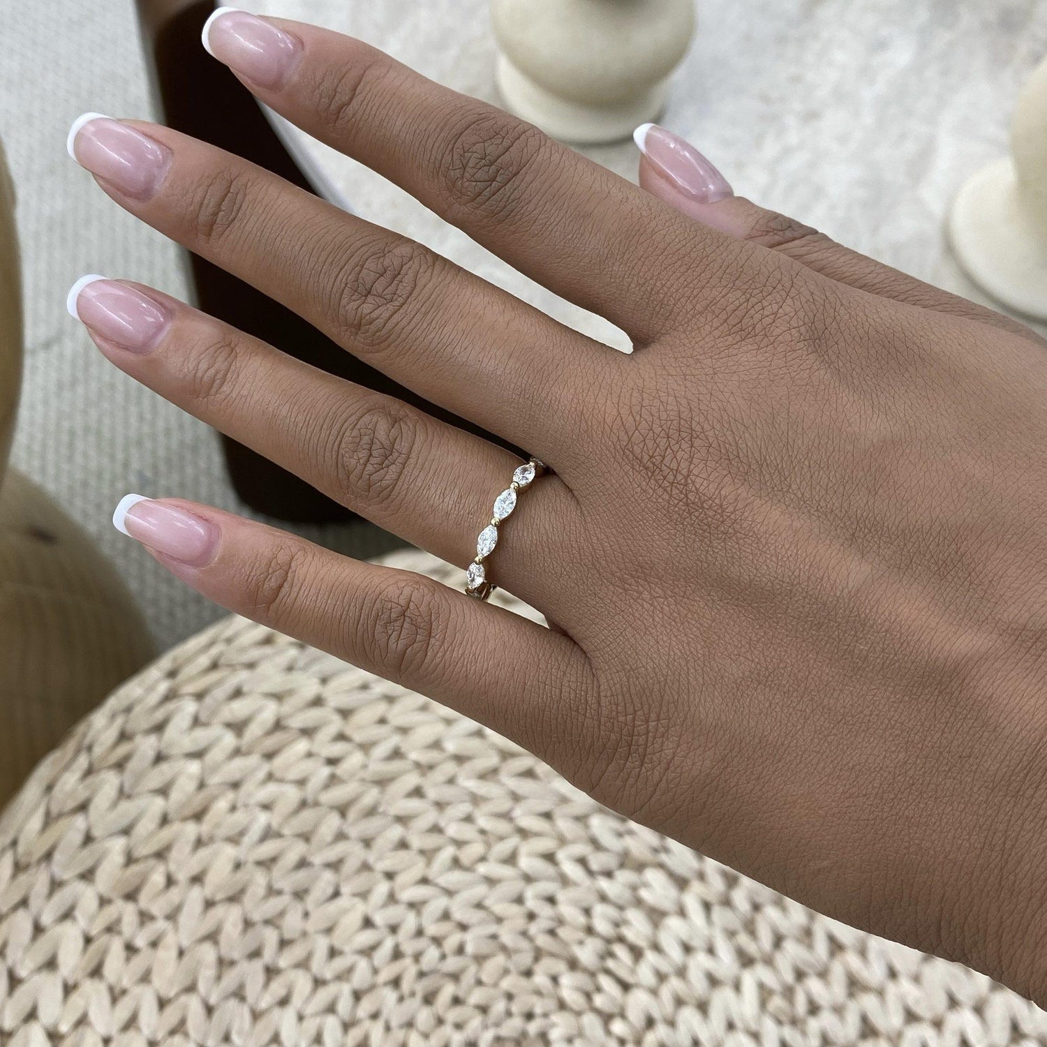 Julie 0.7 Lab-Grown Diamond Half-Eternity, Side Stone Ring