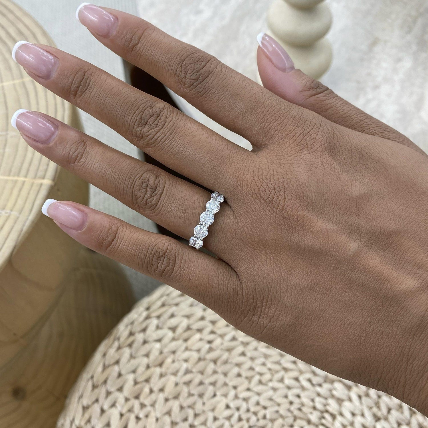 Kiara 1.9 Lab-Grown Diamond Half-Eternity, Side Stone Ring