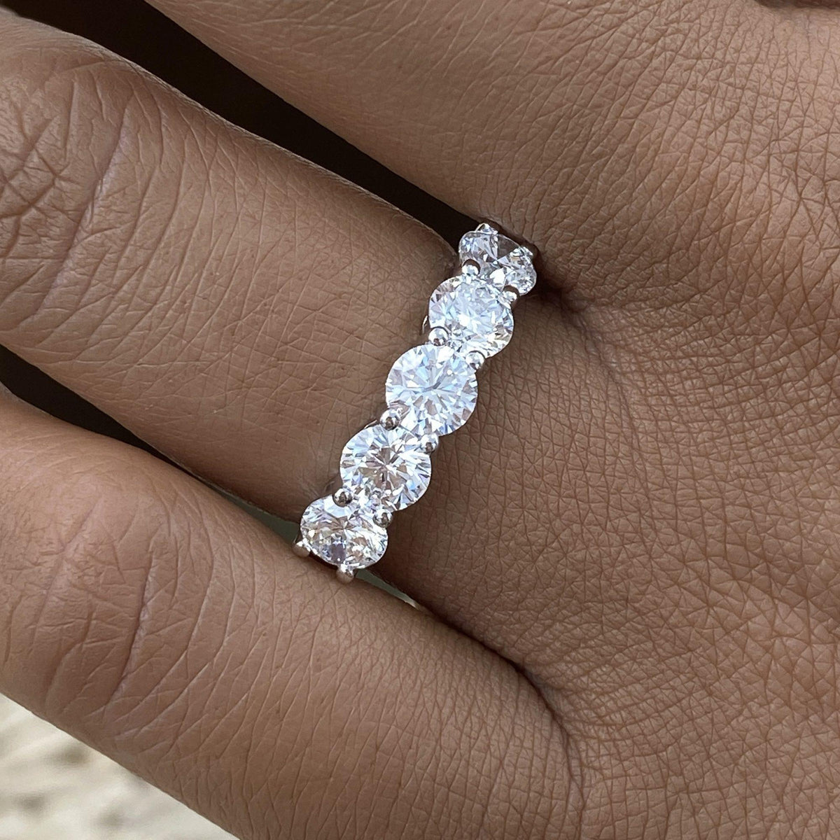 Kiara 1.9 Lab-Grown Diamond Half-Eternity, Side Stone Ring