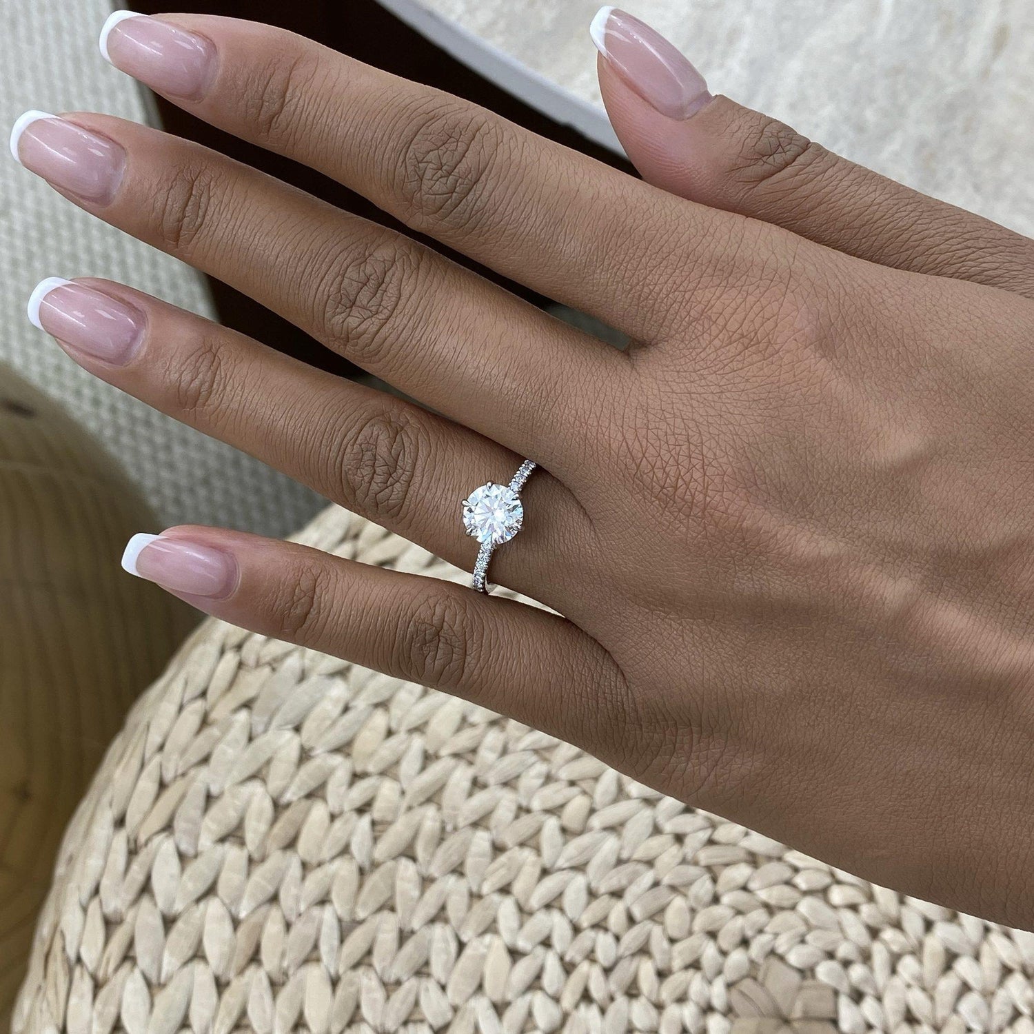 Morgan 1.9 Round Lab-Grown Diamond Side Stone Engagement Ring