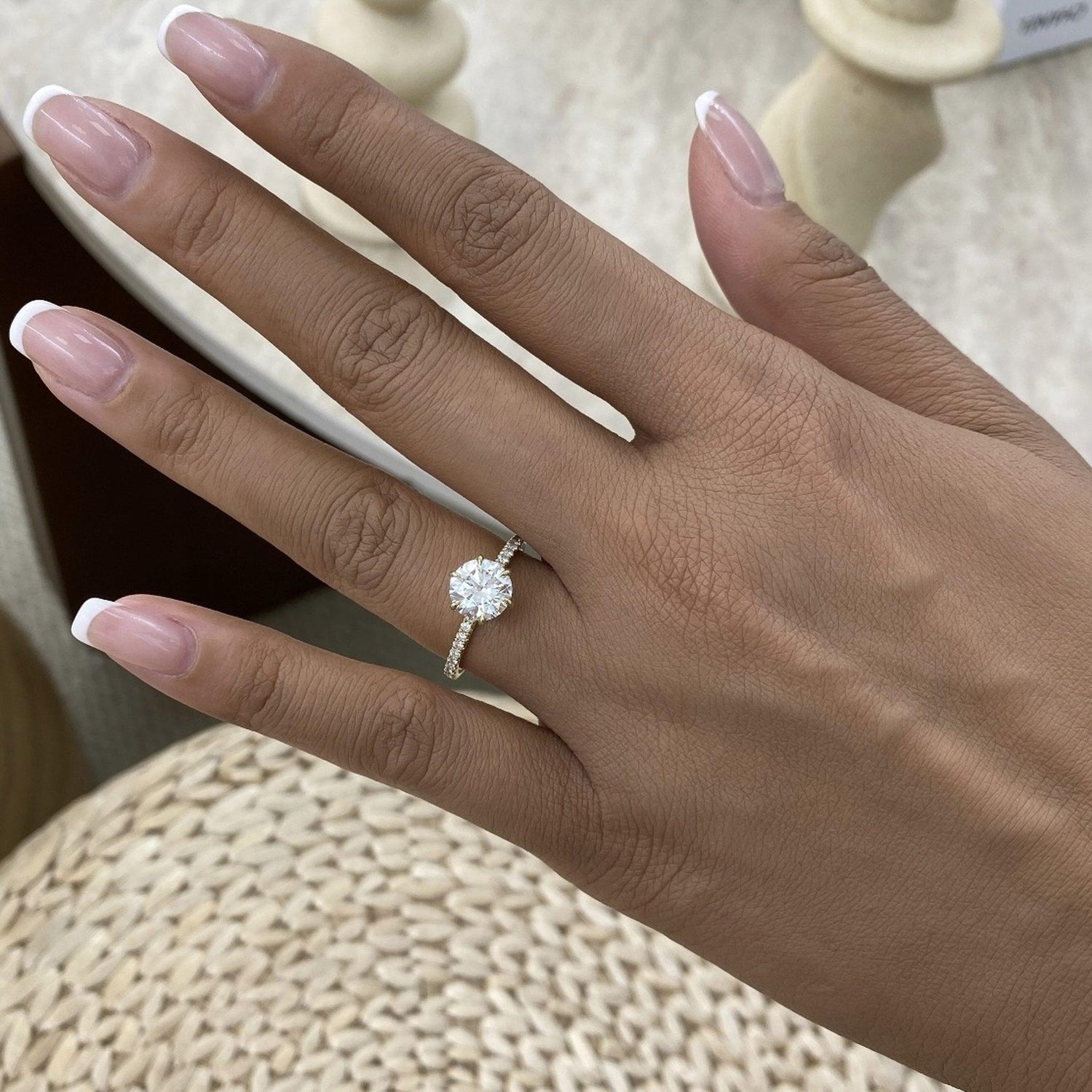 Morgan 1.9 Round Lab-Grown Diamond Side Stone Engagement Ring
