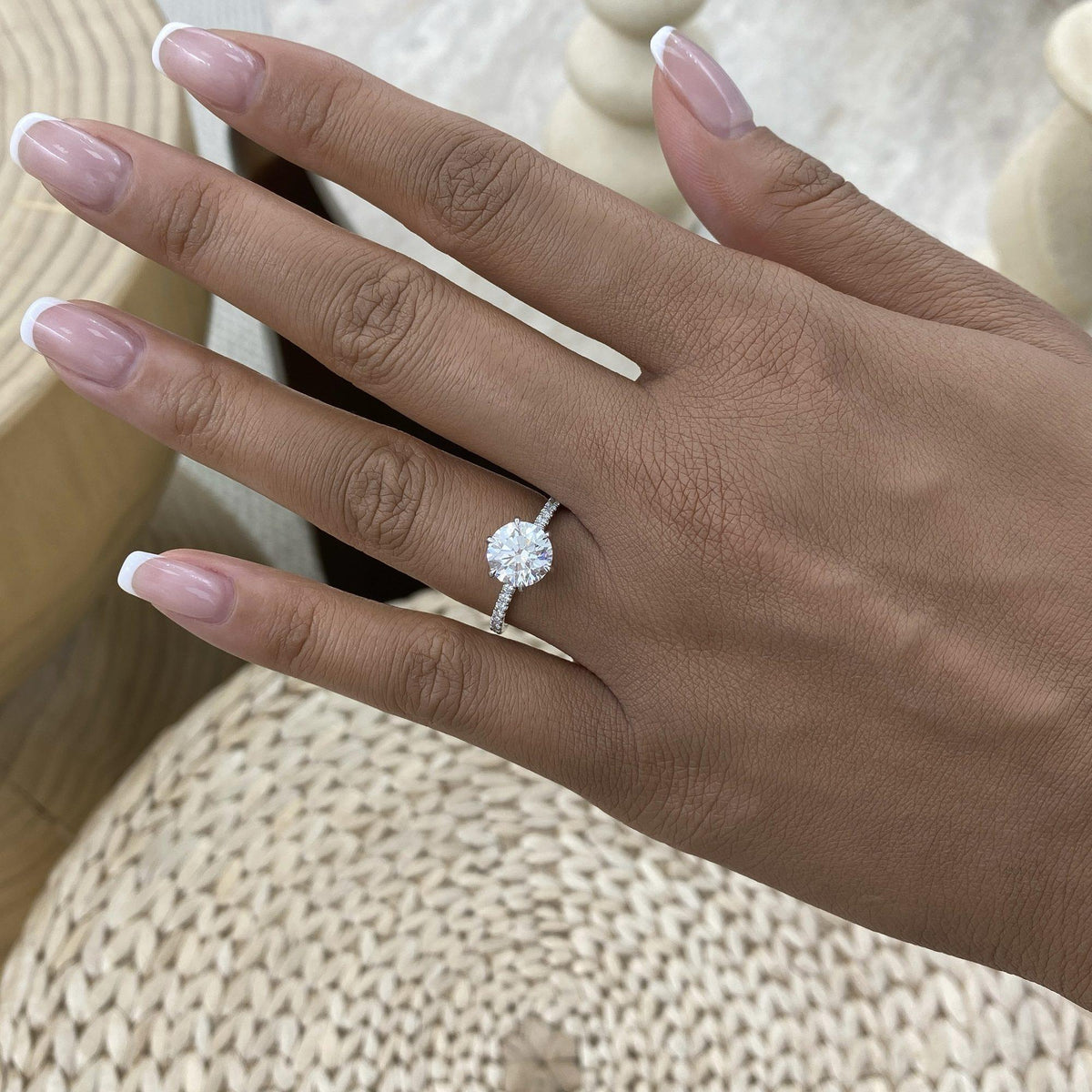 Morgan 2.4 Round Lab-Grown Diamond Side Stone Engagement Ring
