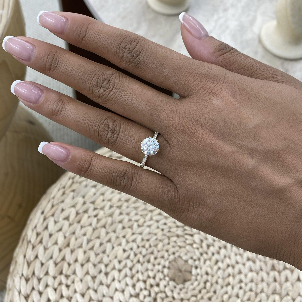Morgan 2.4 Round Lab-Grown Diamond Side Stone Engagement Ring