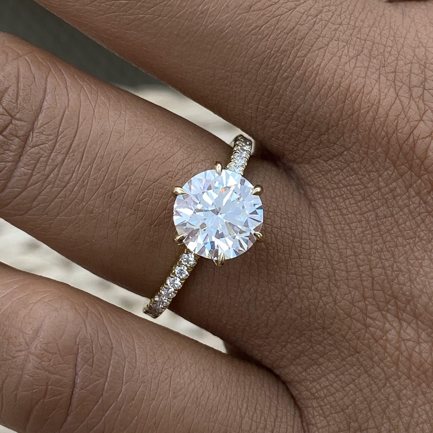Morgan 2.4 Round Lab-Grown Diamond Side Stone Engagement Ring