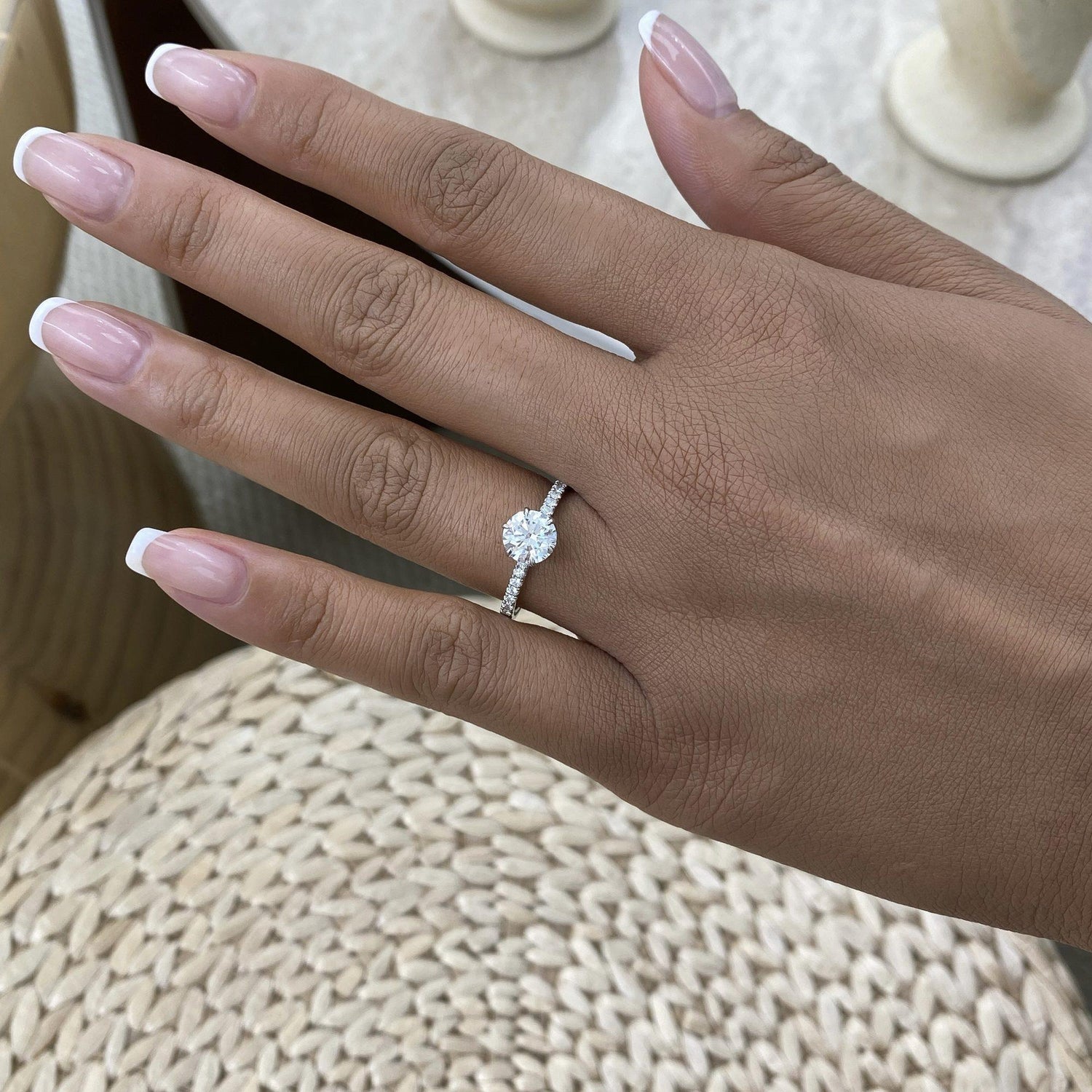 Morgan 1.4 Round Lab-Grown Diamond Side Stone Engagement Ring
