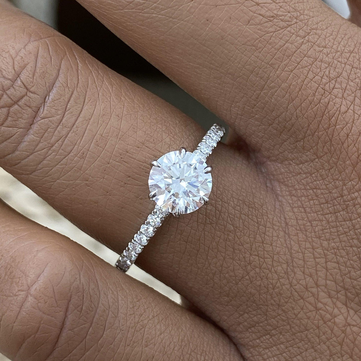 Morgan 1.4 Round Lab-Grown Diamond Side Stone Engagement Ring