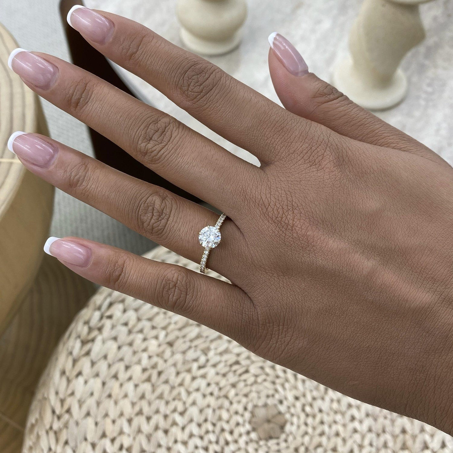 Morgan 1.4 Round Lab-Grown Diamond Side Stone Engagement Ring