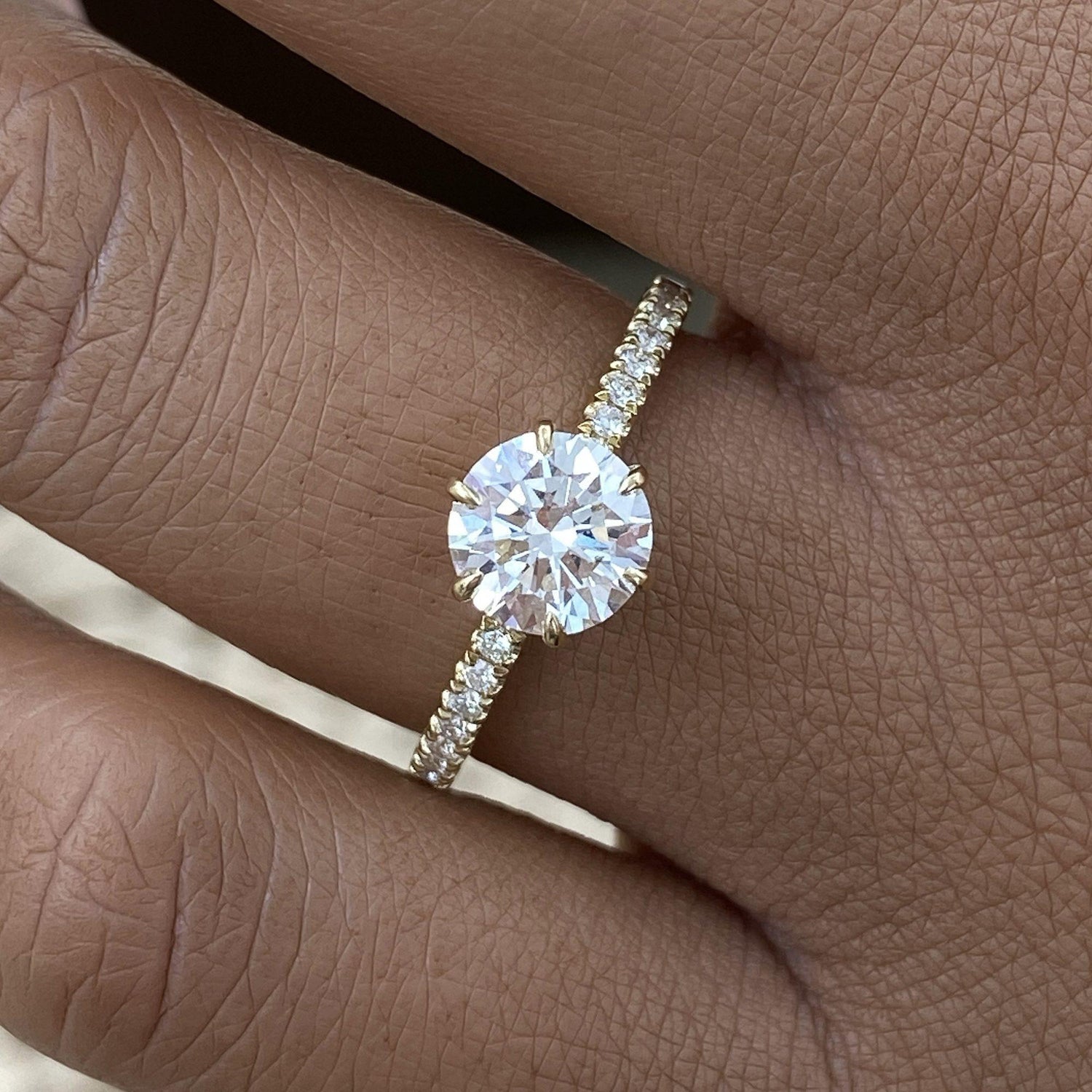 Morgan 1.4 Round Lab-Grown Diamond Side Stone Engagement Ring