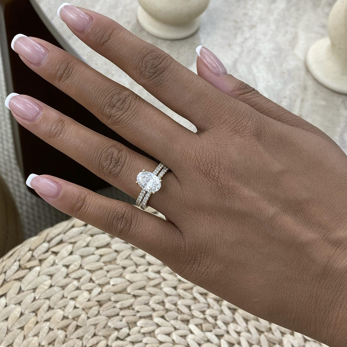 Naomi 3.0 Round Lab-Grown Diamond Bridal Set, Hidden Halo Engagement Ring