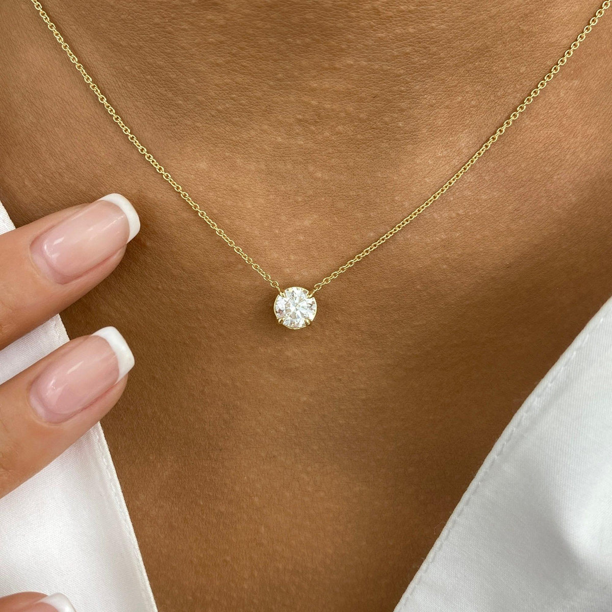 Summer 1.0 Round Lab-Grown Diamond Solitaire, Chain Pendant