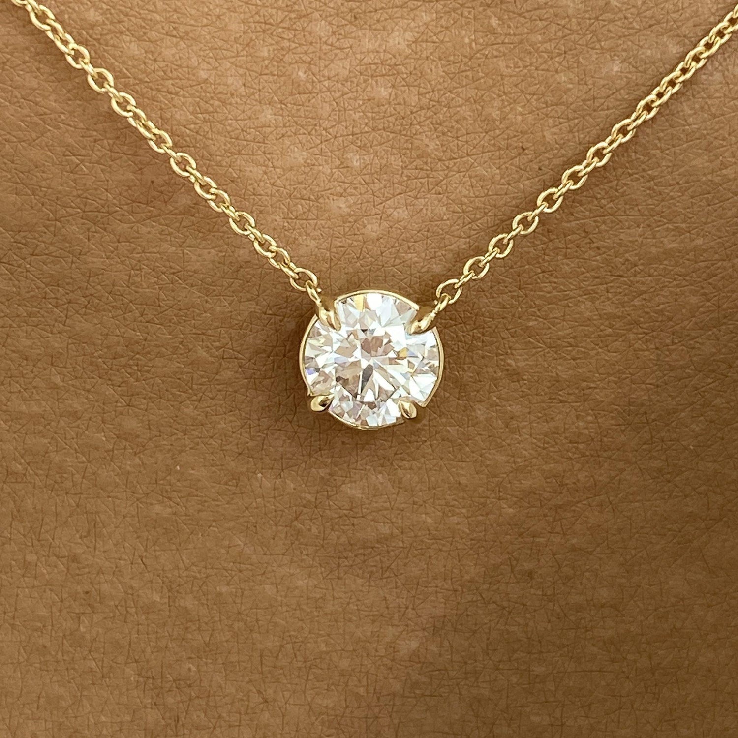 Summer 1.0 Round Lab-Grown Diamond Solitaire, Chain Pendant