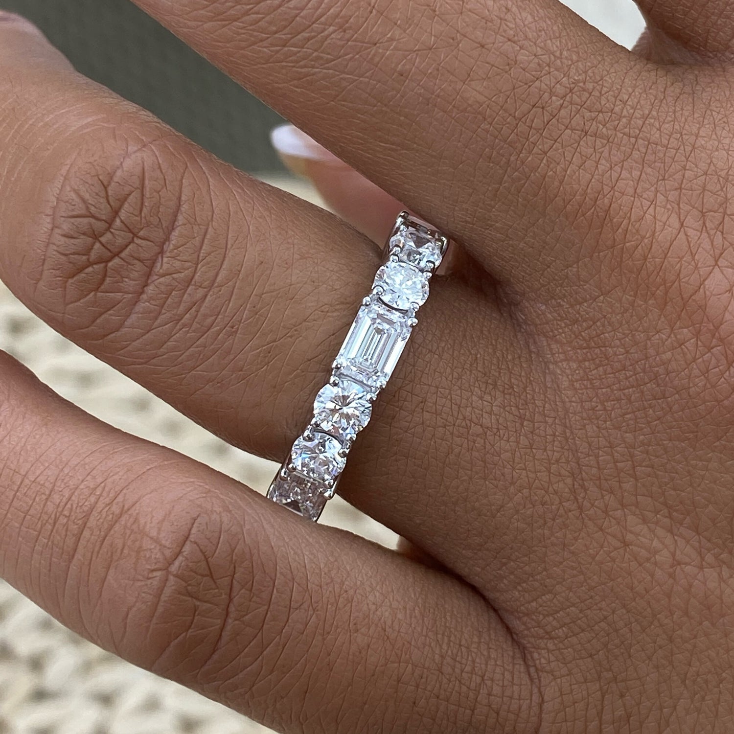 Sienna 2.3 Lab-Grown Diamond Half-Eternity,Side Stone Ring