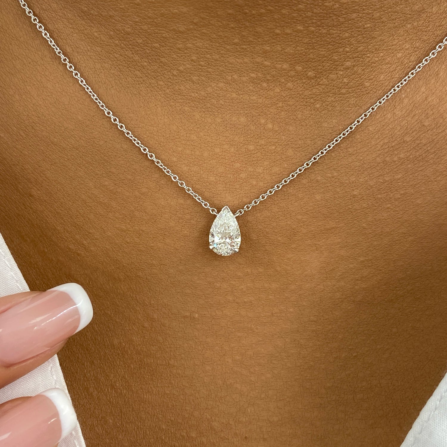 Summer 1.0 Pear Lab-Grown Diamond Solitaire, Chain Pendant