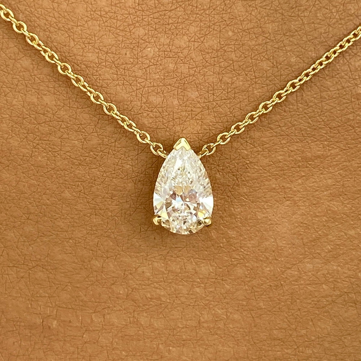 Summer 1.0 Pear Lab-Grown Diamond Solitaire, Chain Pendant