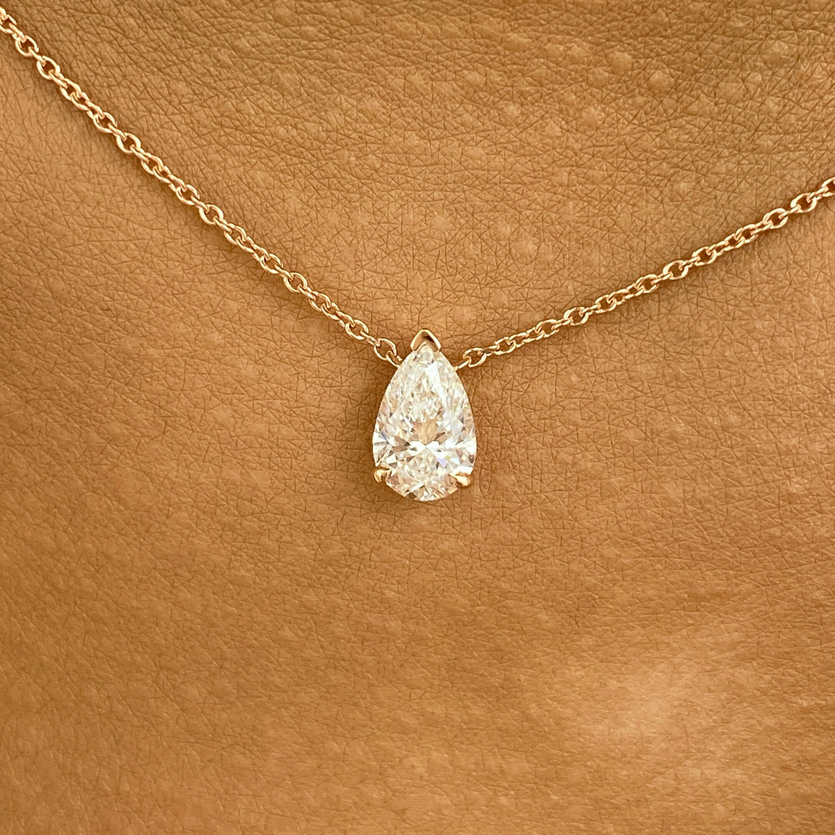 Summer 1.0 Pear Lab-Grown Diamond Solitaire, Chain Pendant
