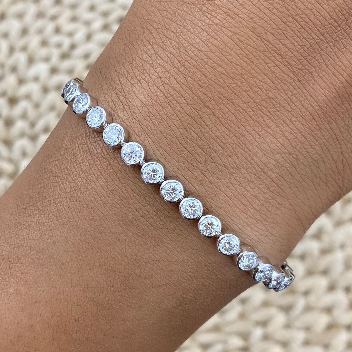 Riley 2.9 Lab-Grown Diamond Tennis, Bezel Bracelets