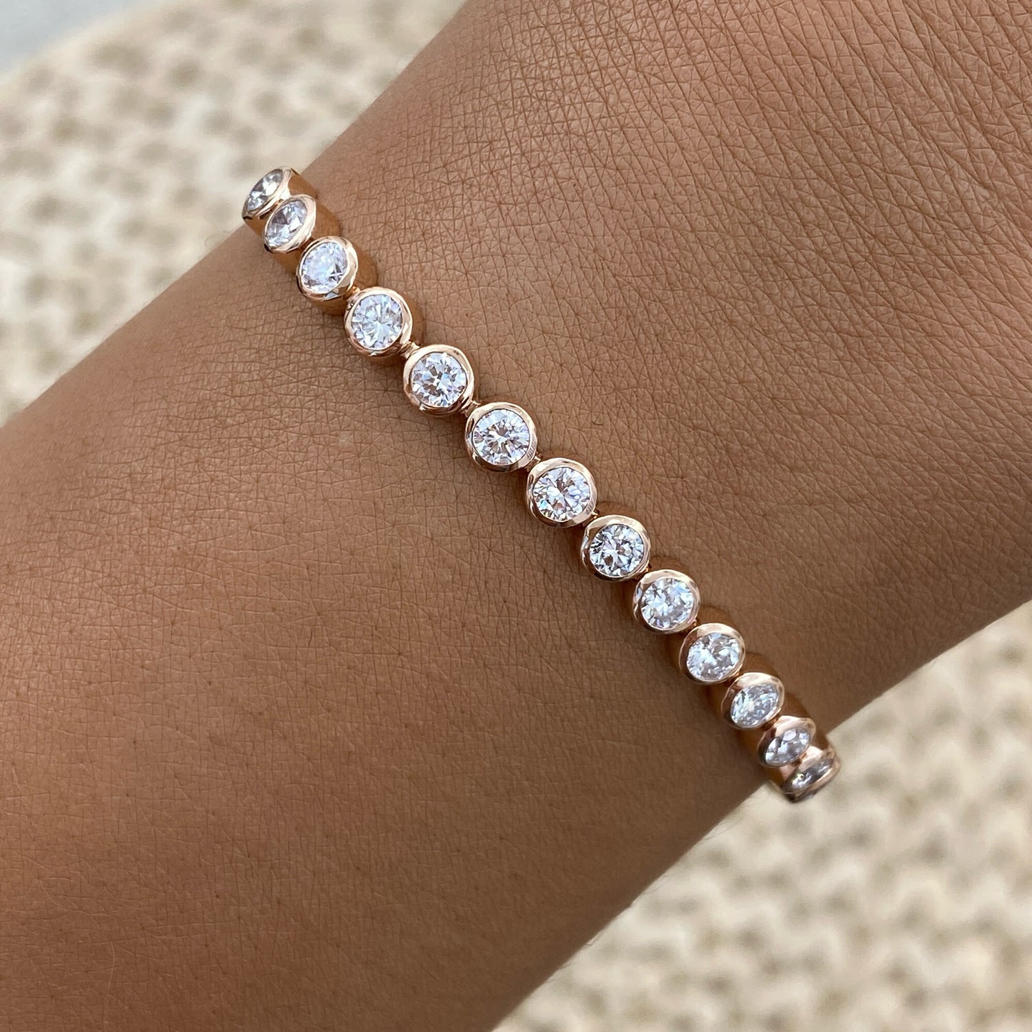 Riley 1.7 Lab-Grown Diamond Tennis, Bezel Bracelets