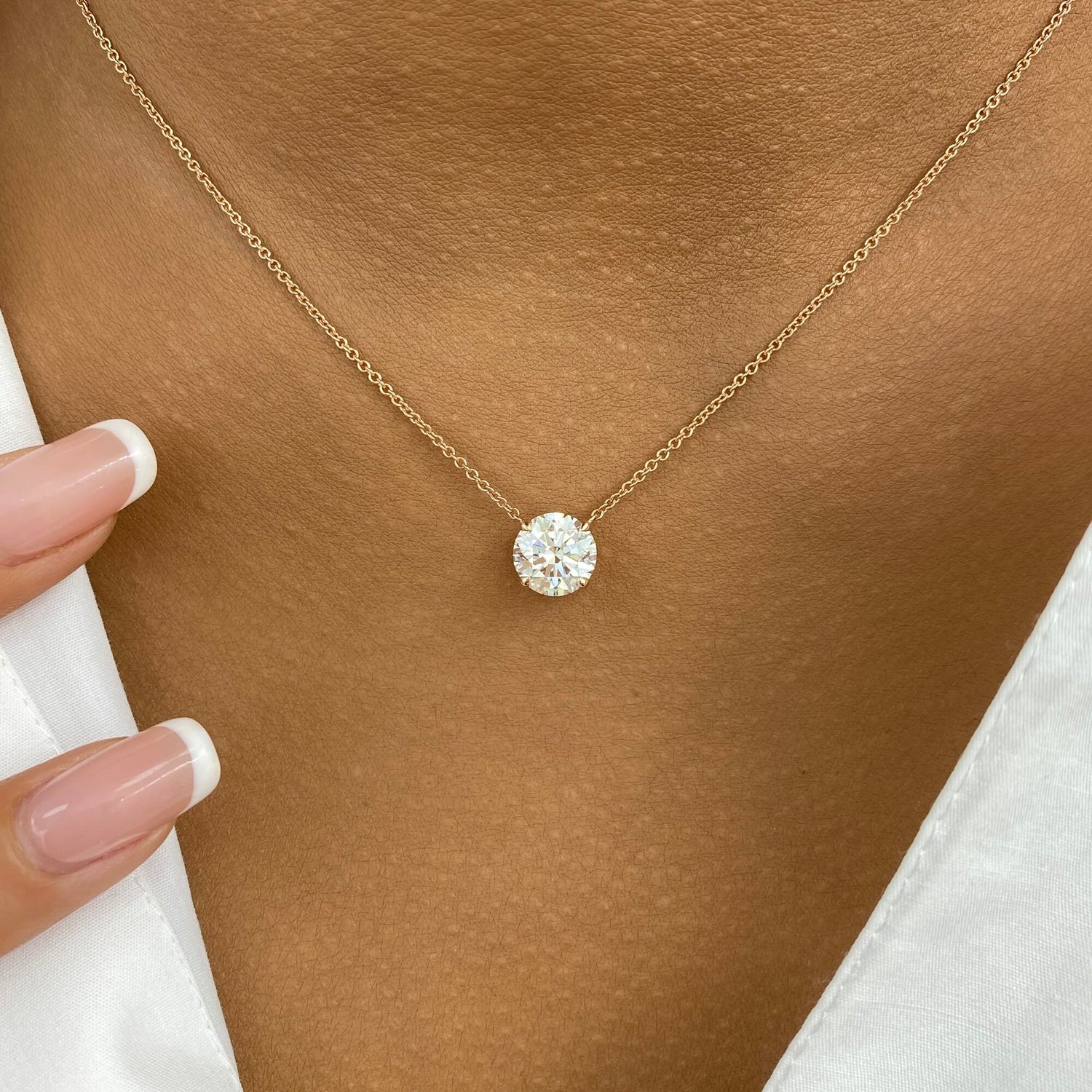 Summer 2.0 Round Lab-Grown Diamond Solitaire, Chain Pendant