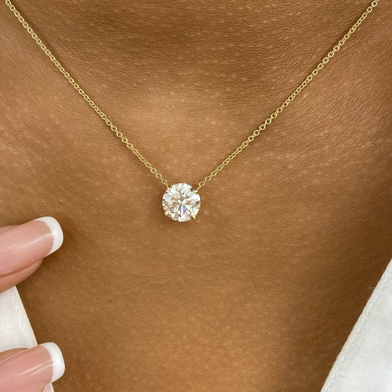 Summer 2.0 Round Lab-Grown Diamond Solitaire, Chain Pendant