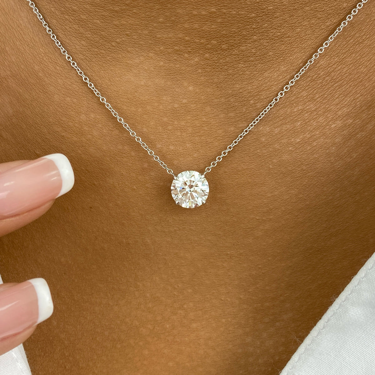 Summer 2.0 Round Lab-Grown Diamond Solitaire,Chain Pendant