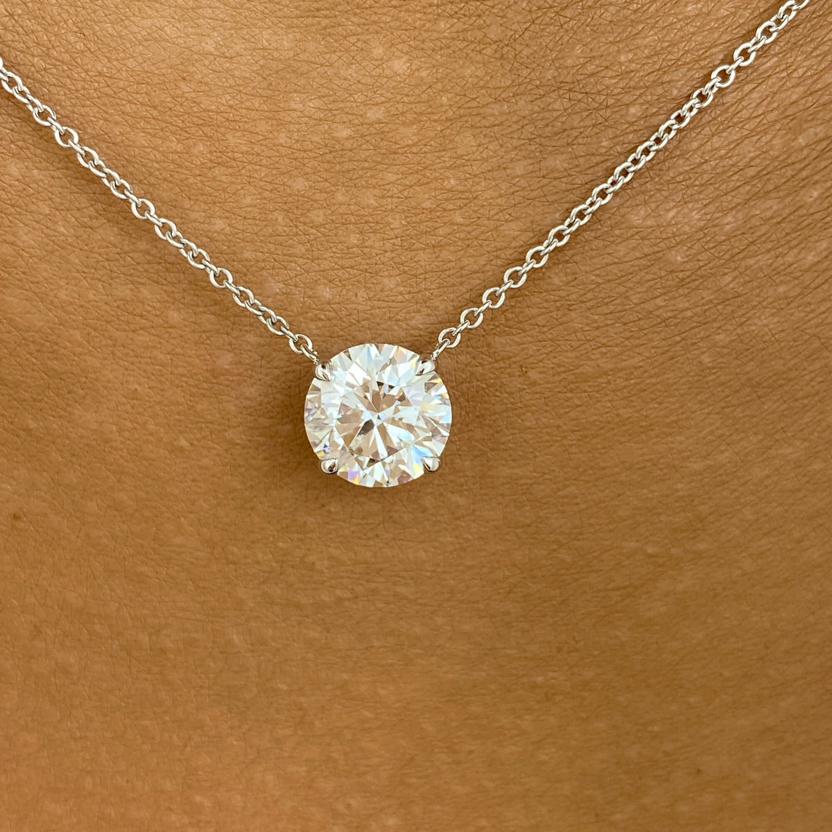 Summer 2.0 Round Lab-Grown Diamond Solitaire,Chain Pendant