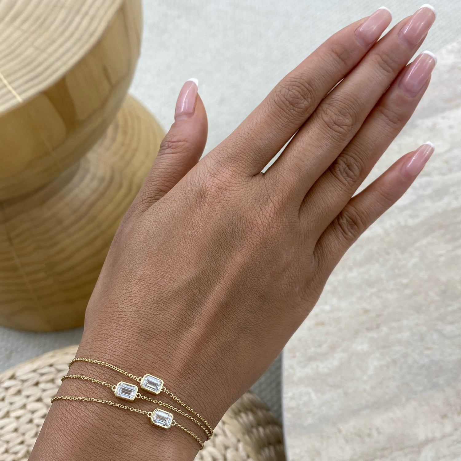 Tracy 1.8 Lab-Grown Diamond Chain, Bezel Bracelets