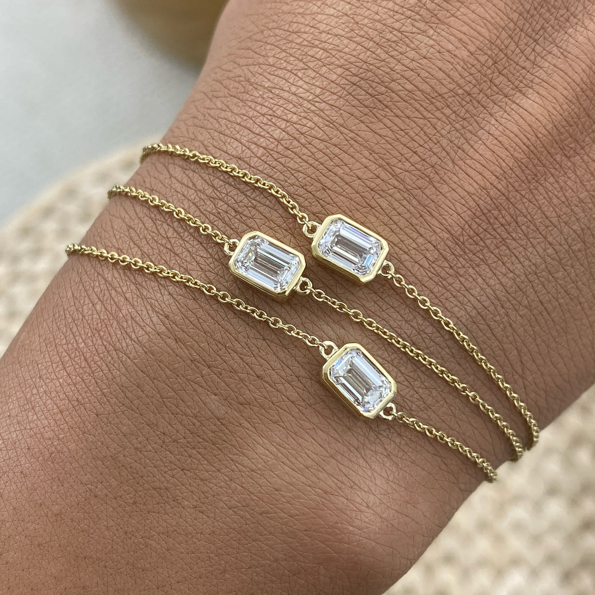 Tracy 1.8 Lab-Grown Diamond Chain, Bezel Bracelets
