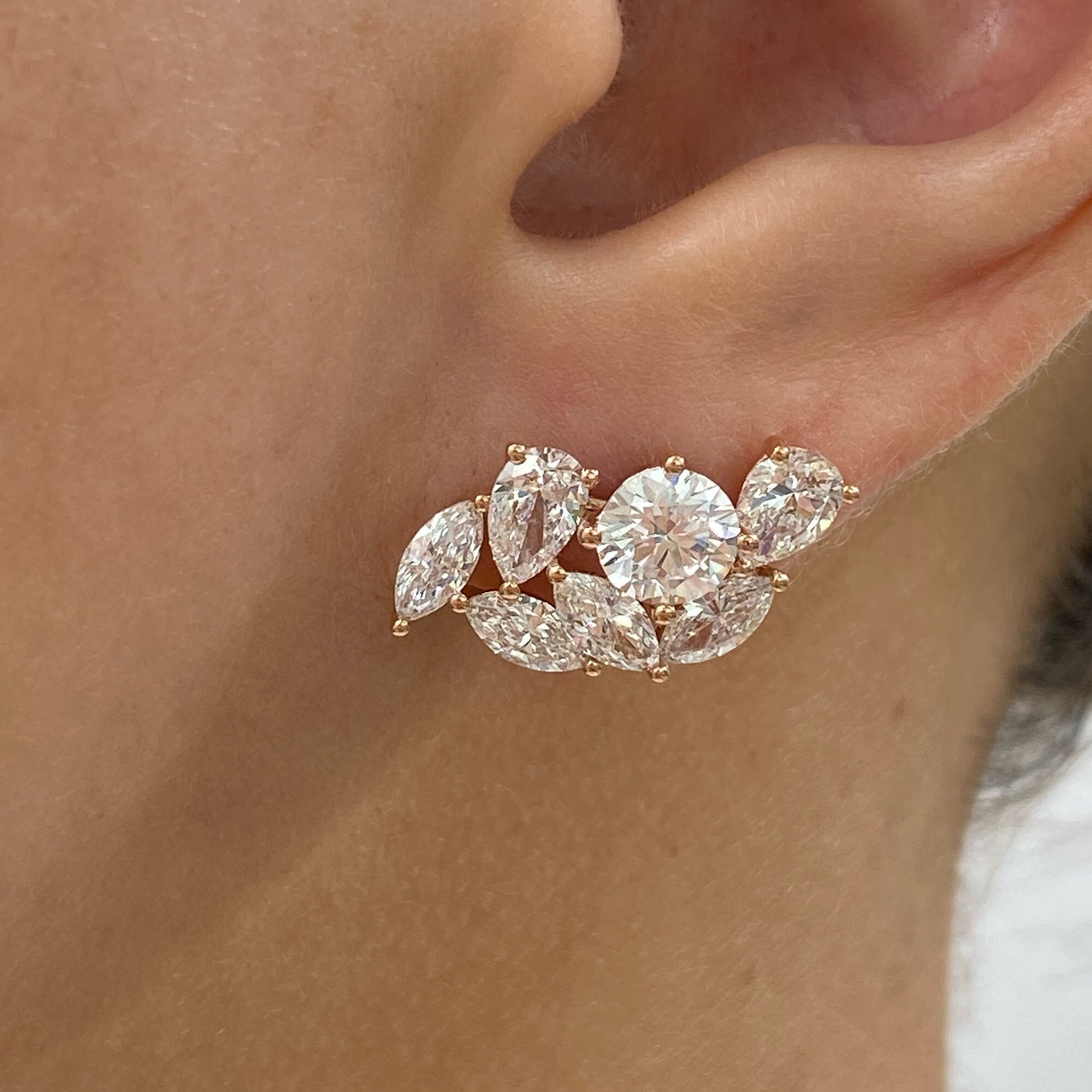 Zoey 4.3 Lab-Grown Diamond Studs, Bouquet Earrings