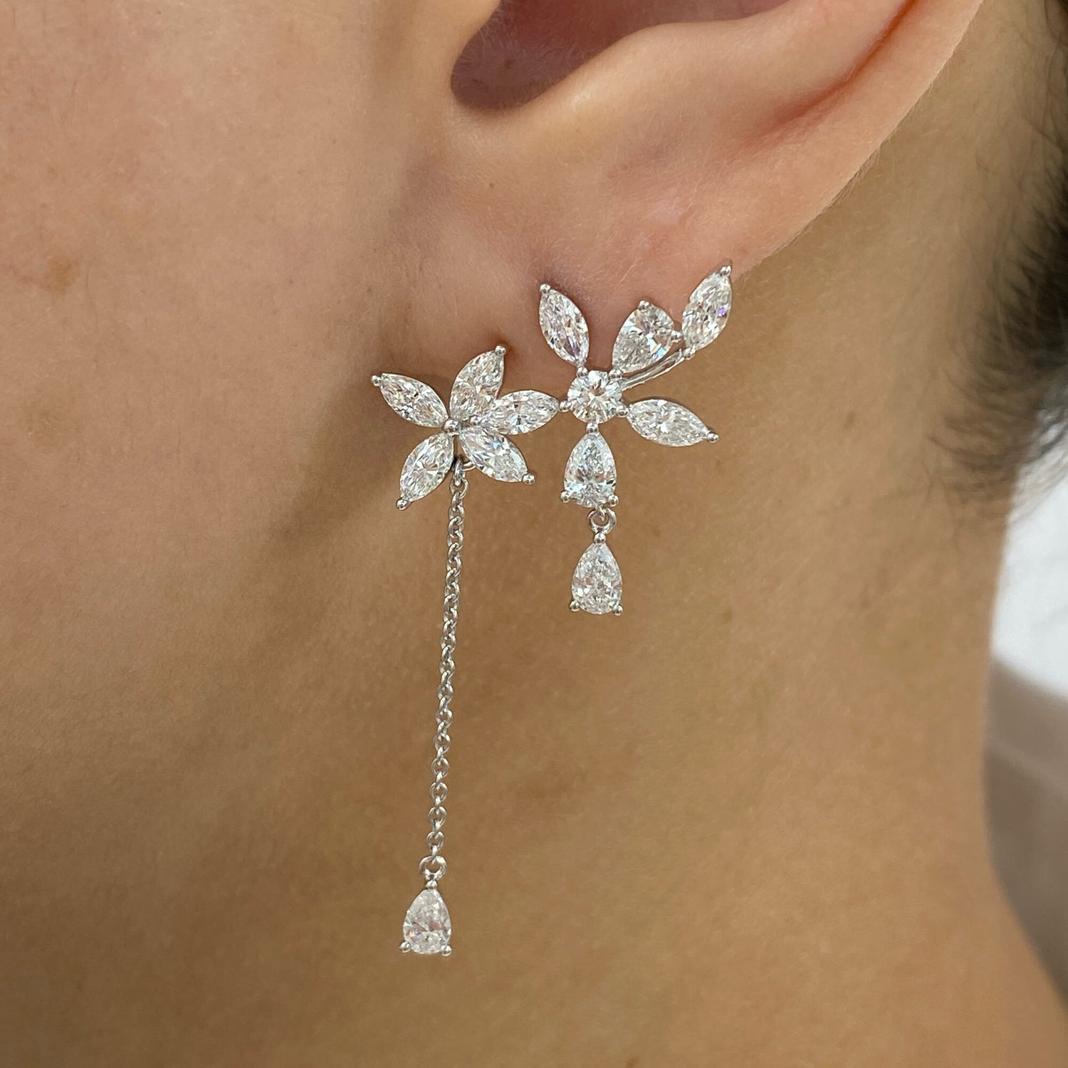 Victoria 3.3 Lab-Grown Diamond Chain, Bouquet Earrings