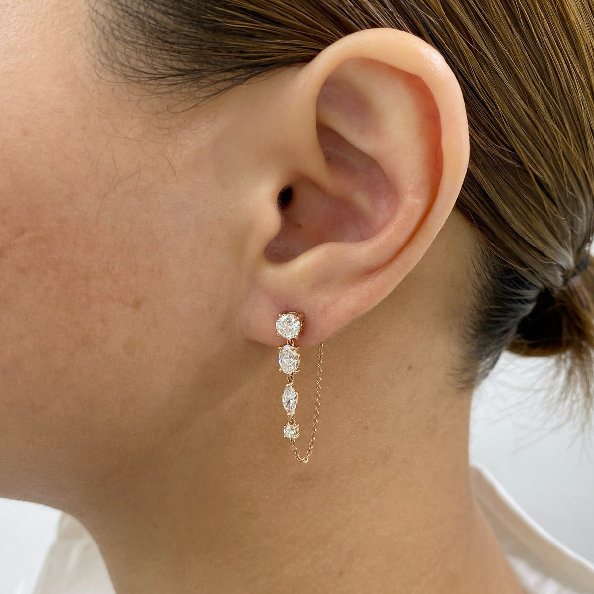 Alison 1.8 Lab-Grown Diamond Chain, Drop Earrings