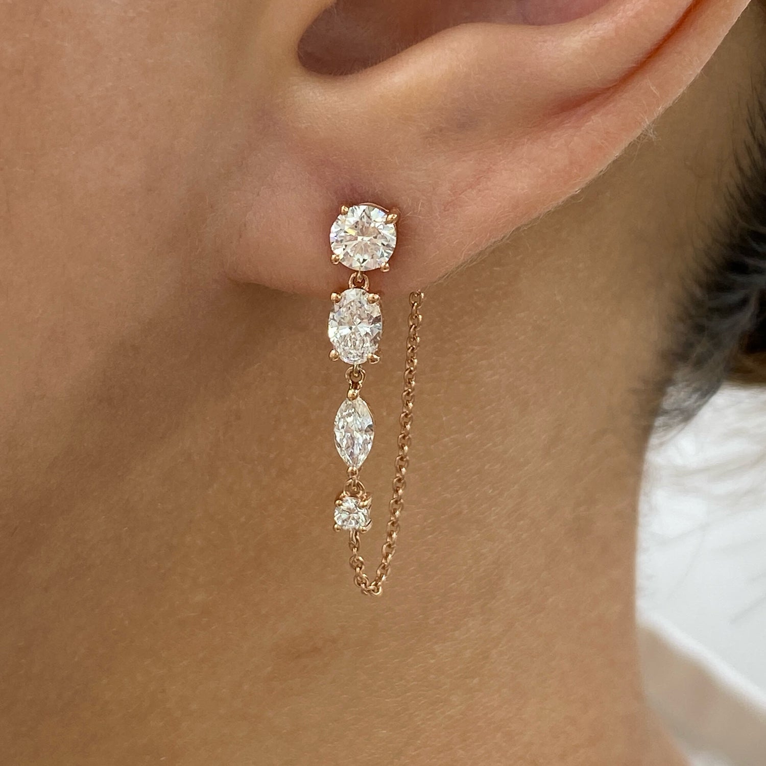 Alison 1.8 Lab-Grown Diamond Chain, Drop Earrings