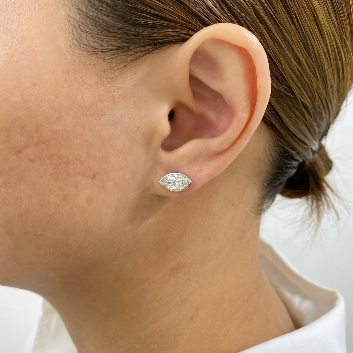 Madison 2.0 Marquise Lab-Grown Diamond Studs, Bezel Earrings