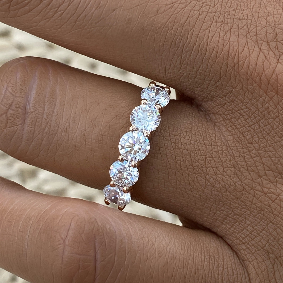 Joanna 1.9 Lab-Grown Diamond Half-Eternity, Side Stone Ring