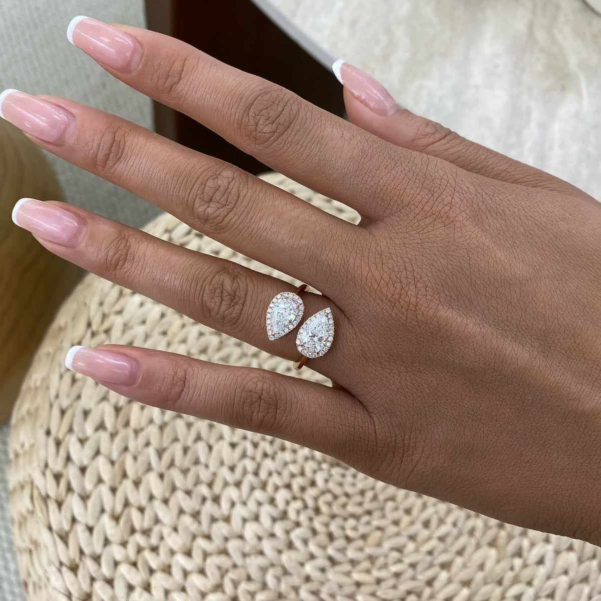 Jessica 2.2 Lab-Grown Diamond Toi & Moi, Halo Ring