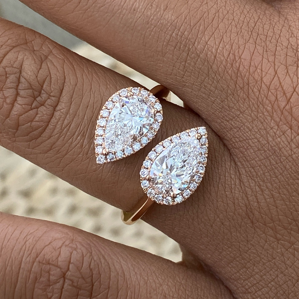 Jessica 2.2 Lab-Grown Diamond Toi & Moi, Halo Ring