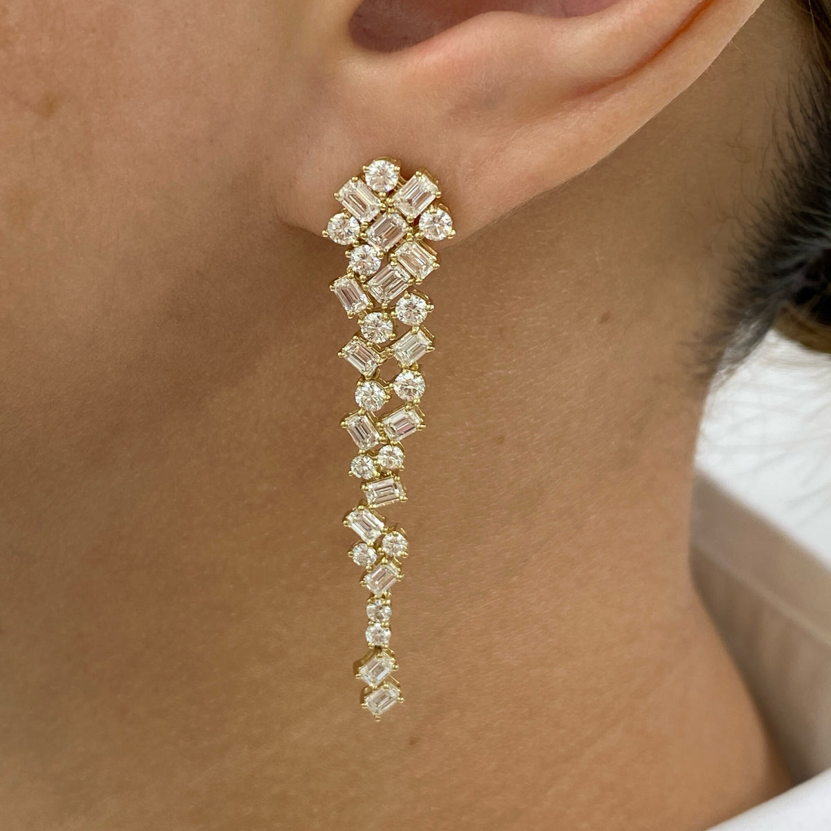Jennifer 4.6 Lab-Grown Diamond Drop, Bouquet Earrings