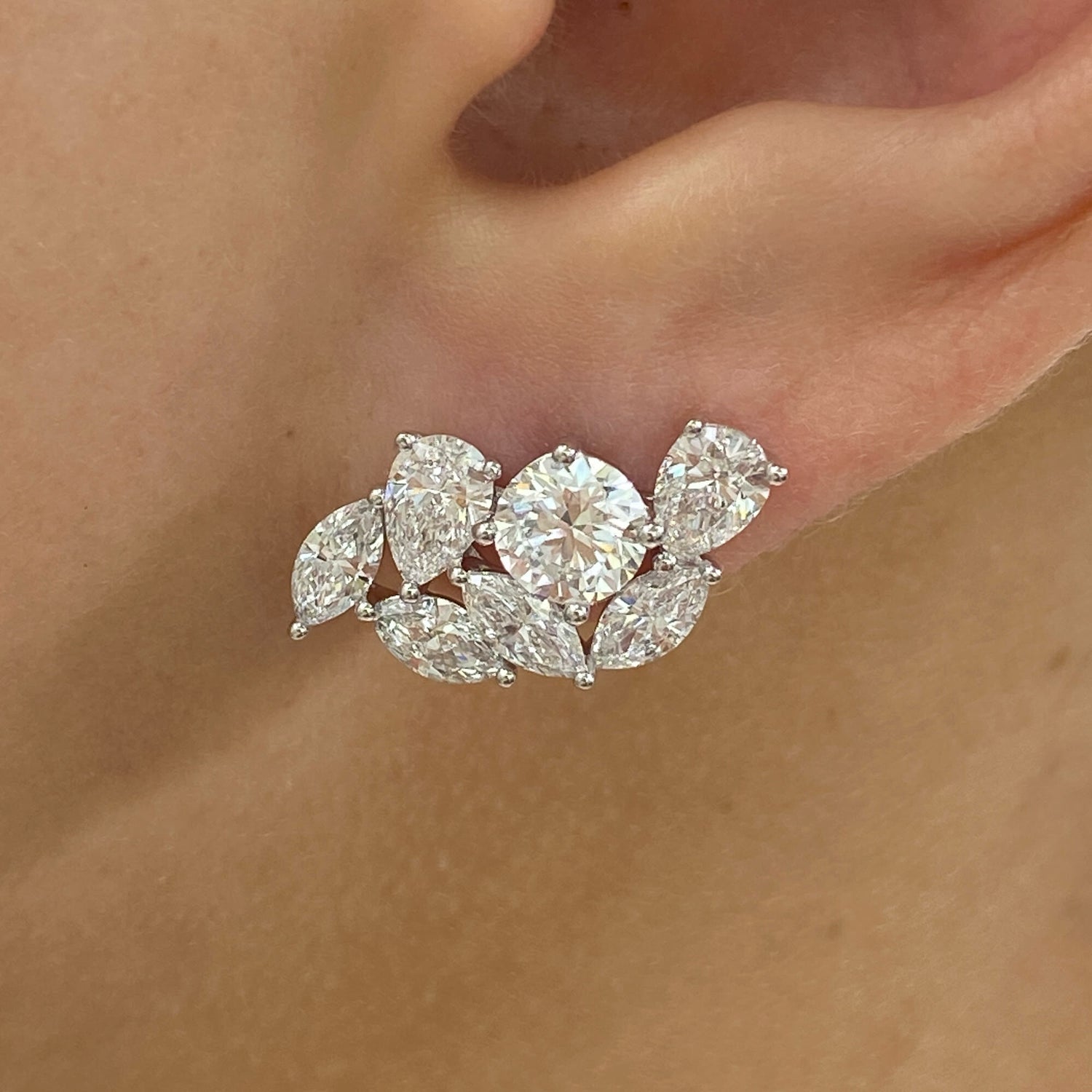 Zoey 4.3 Lab-Grown Diamond Studs, Bouquet Earrings