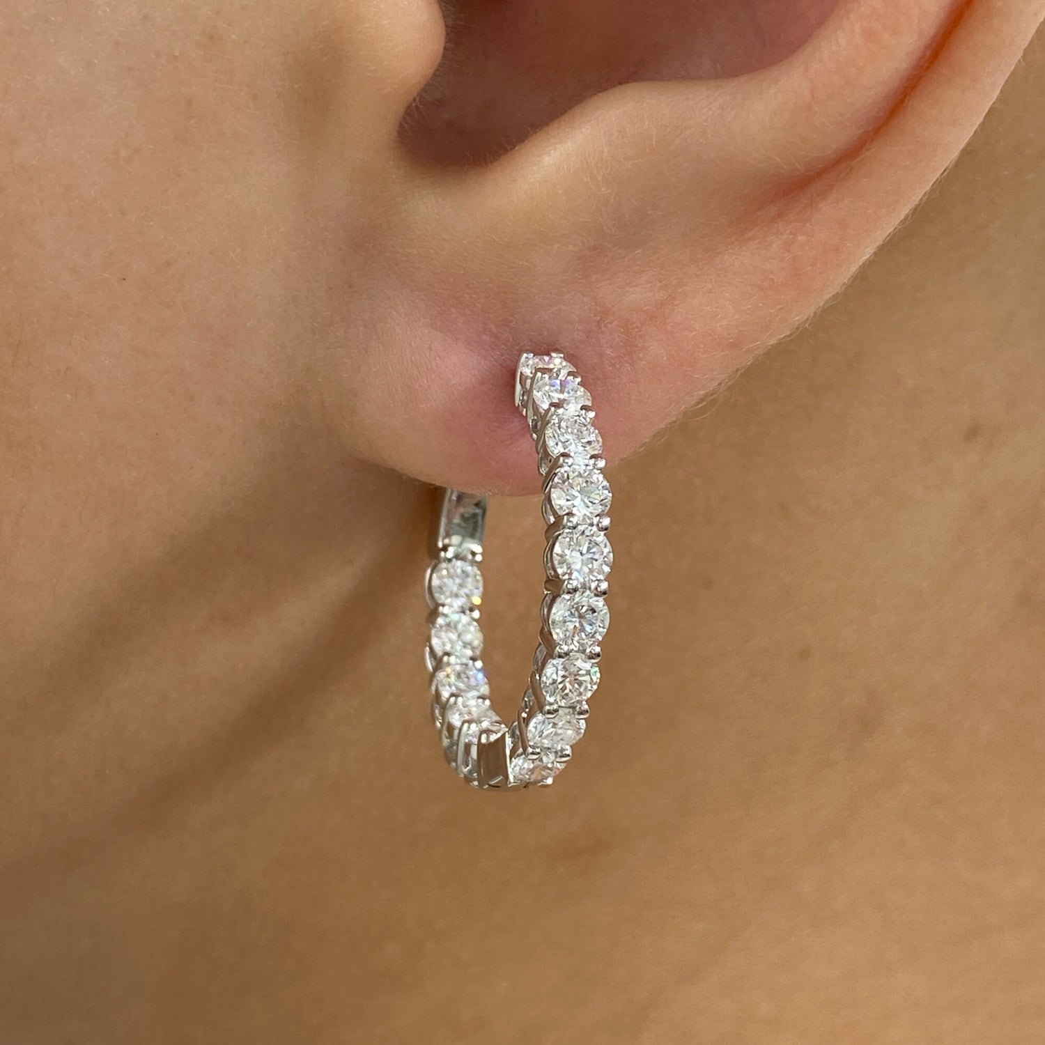 Kendall 2.6 Lab-Grown Diamond Hoop Earrings