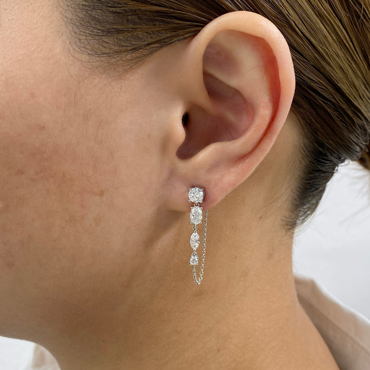 Alison 1.8 Lab-Grown Diamond Chain, Drop Earrings