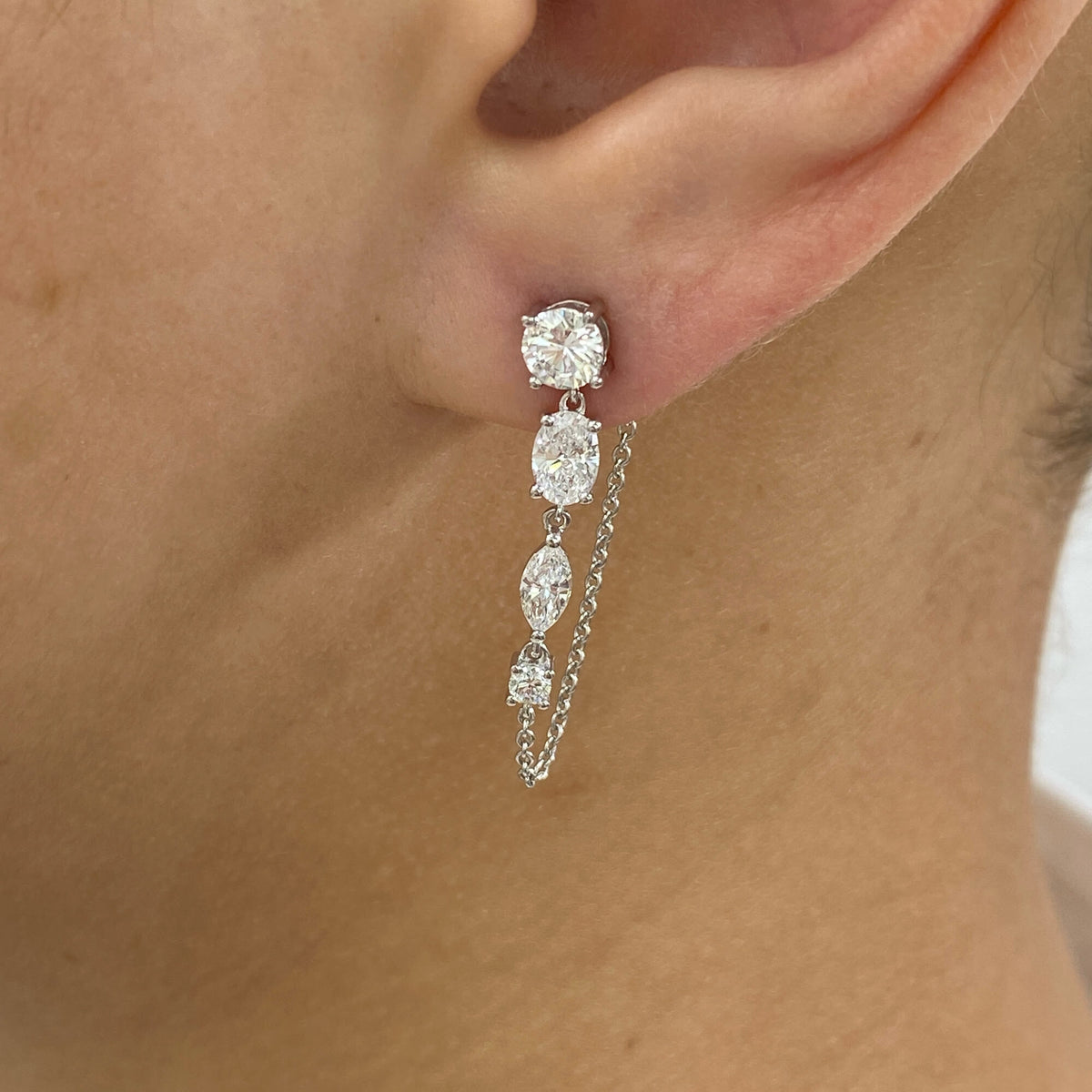 Alison 1.8 Lab-Grown Diamond Chain, Drop Earrings