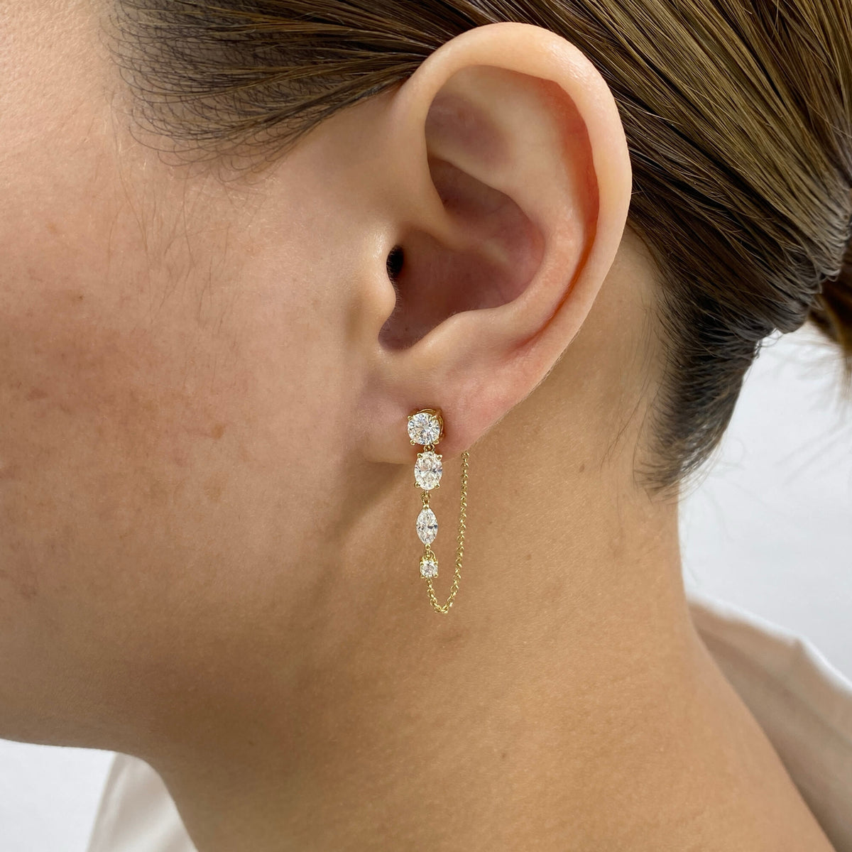 Alison 1.8 Lab-Grown Diamond Chain, Drop Earrings