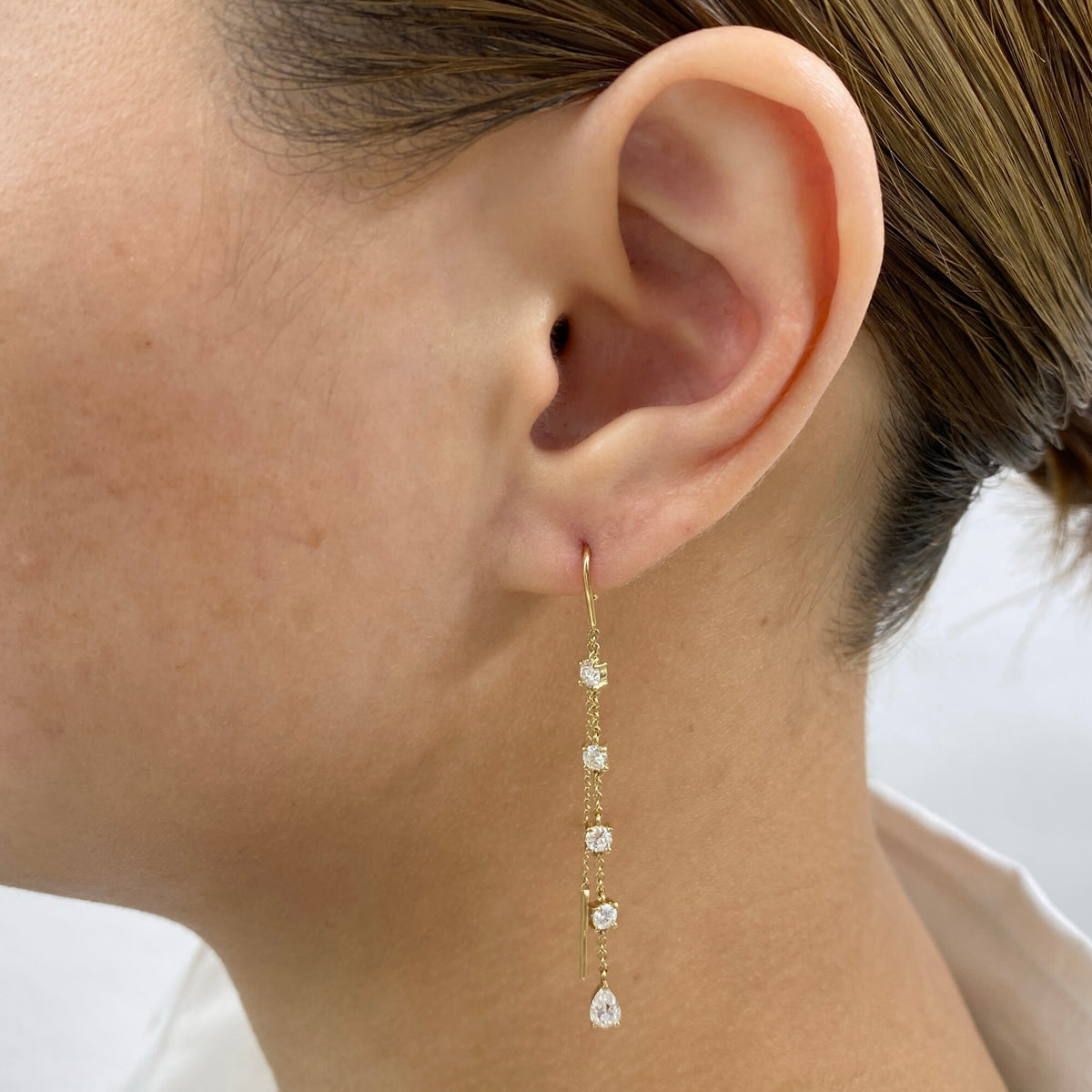 Alexa 1.3 Lab-Grown Diamond Chain, Drop Earrings
