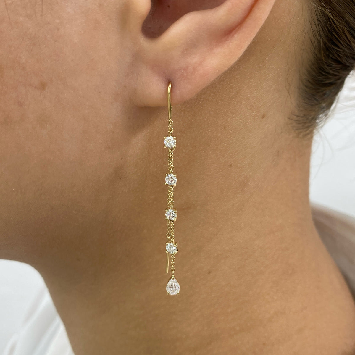 Alexa 1.3 Lab-Grown Diamond Chain, Drop Earrings