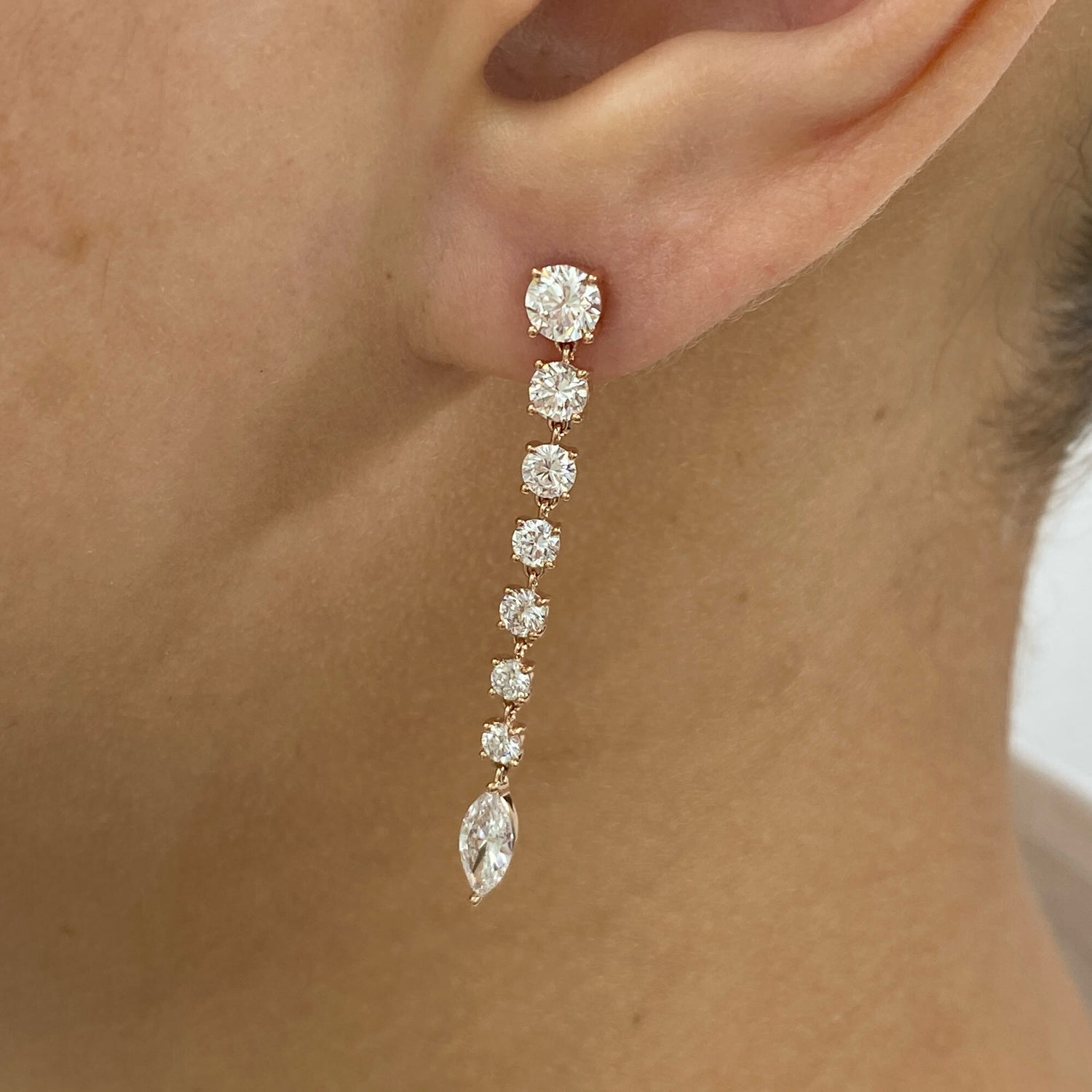 Kelly 2.5 Lab-Grown Diamond Drop, Chain Earrings