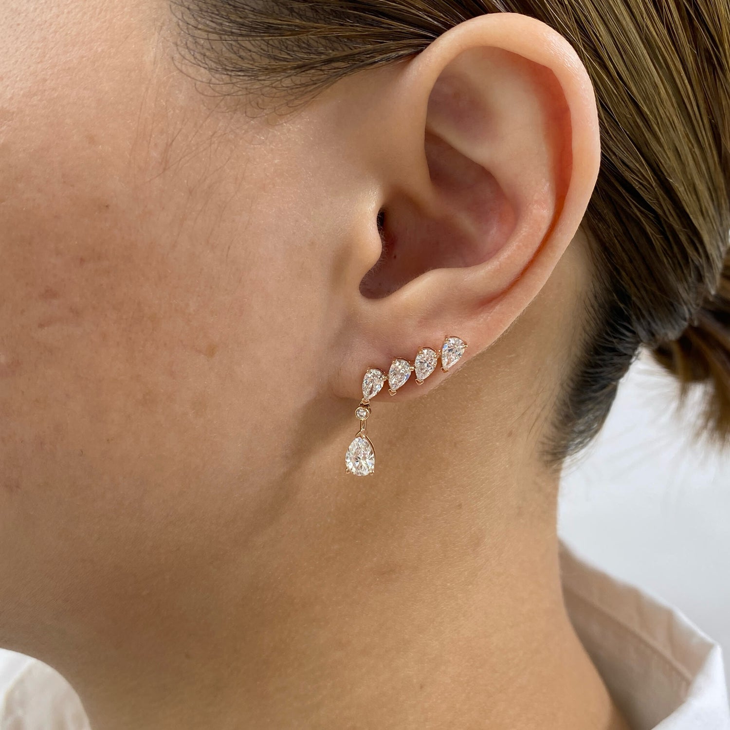 Katie 2.5 Lab-Grown Diamond Dangle, Bouquet Earrings